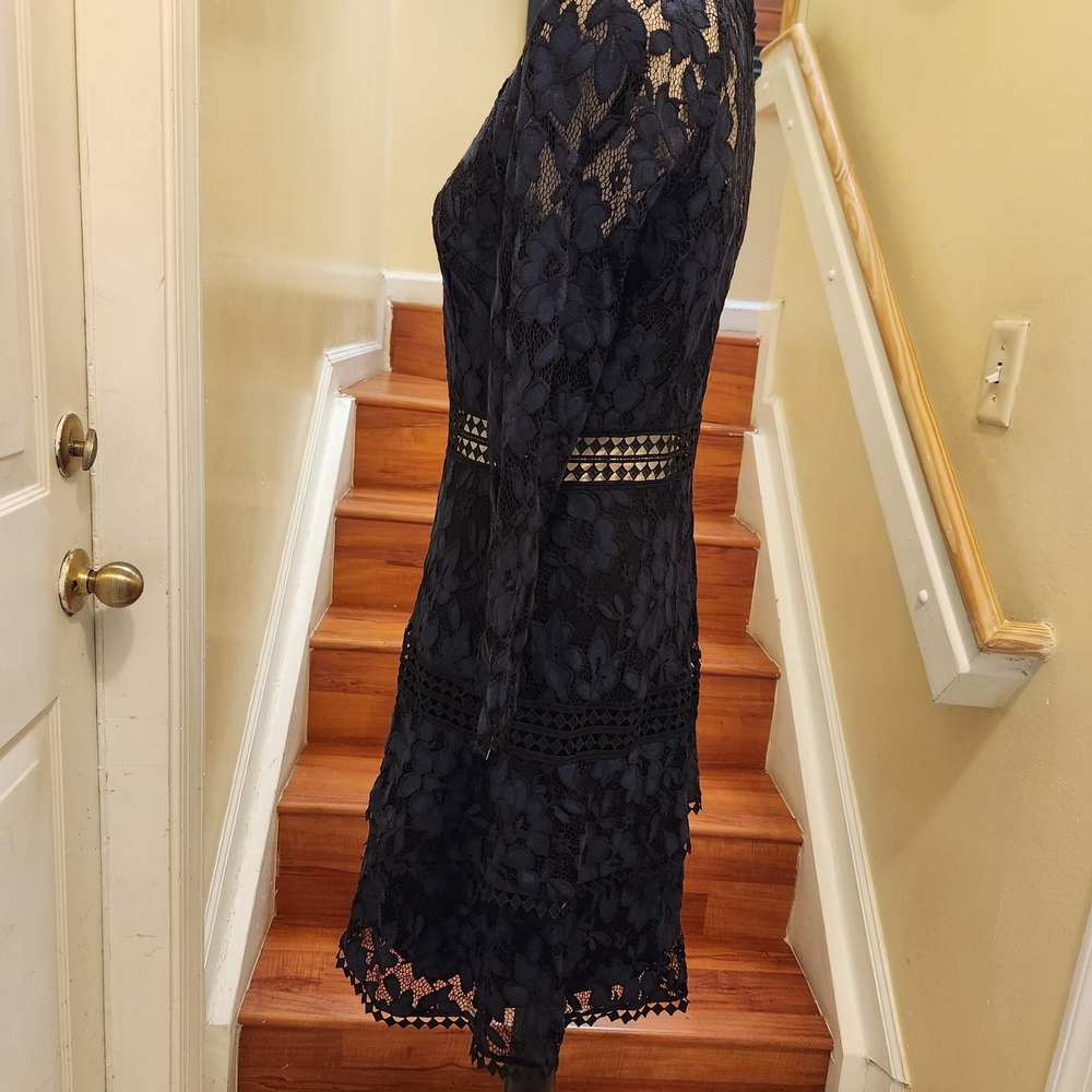 RACHEL Rachel Roy Navy Lace Long Sleeve Dress - Picture 10 of 12